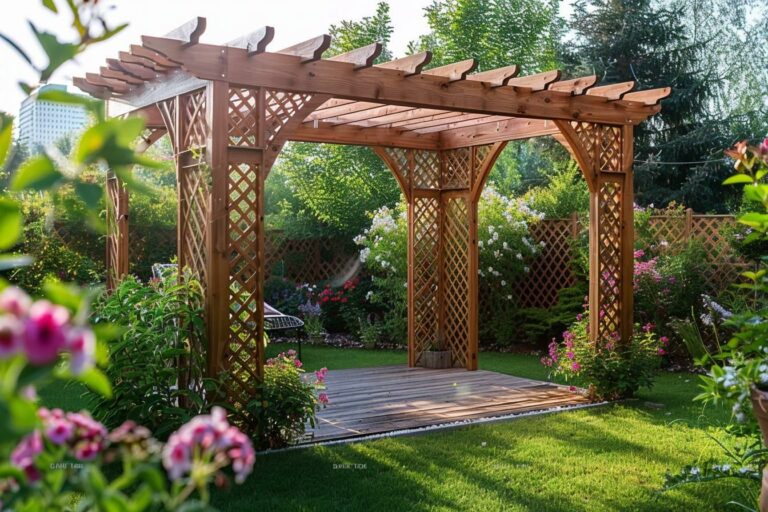 10 idées créatives pour aménager votre jardin avec une pergola bois en 2024